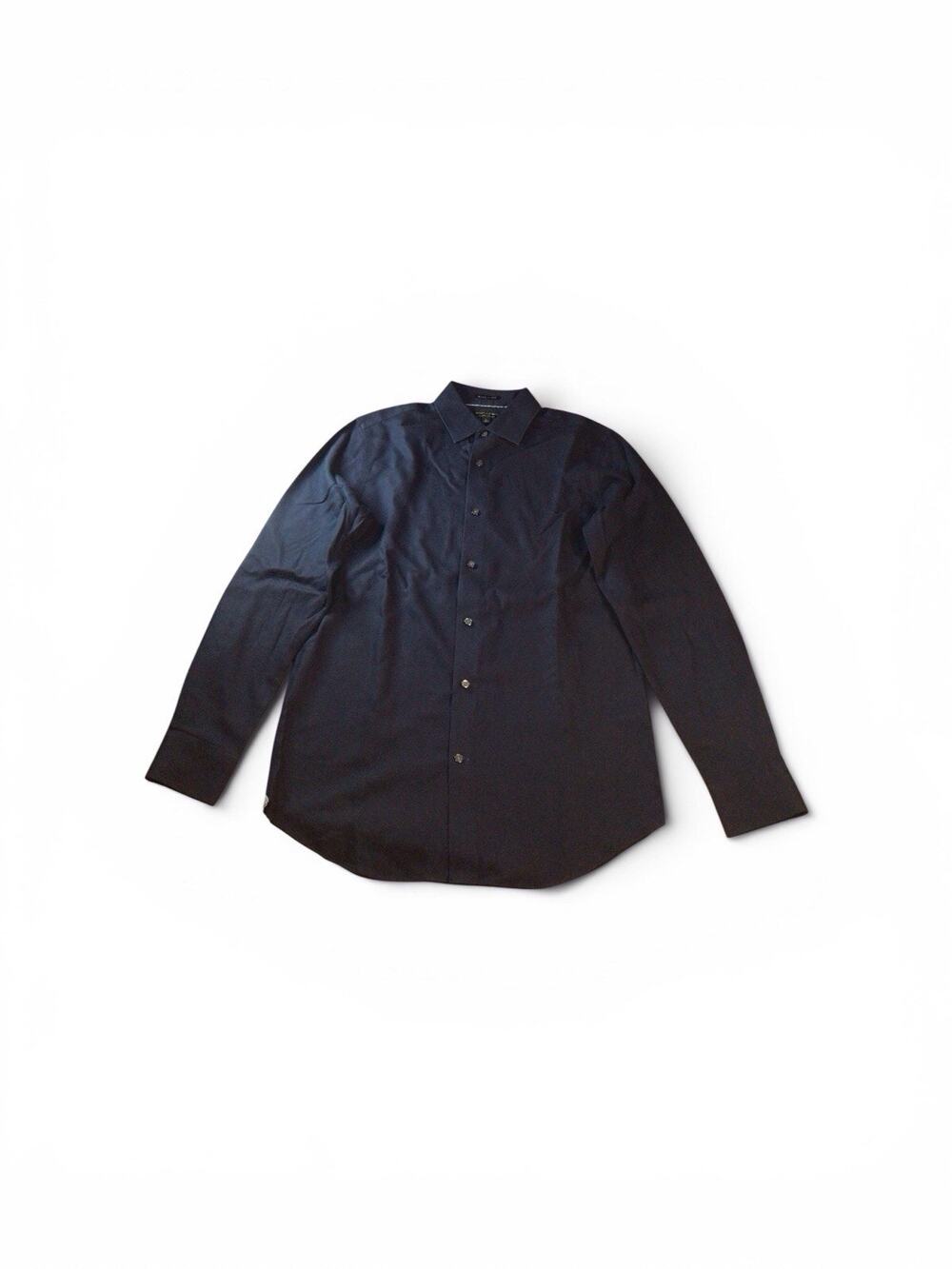 Banana Republic Camden Fit Navy Blue Non-Iron Textured Shirt S 100% Cotton